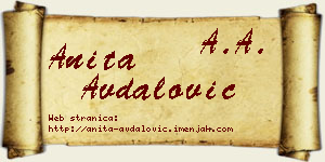 Anita Avdalović vizit kartica